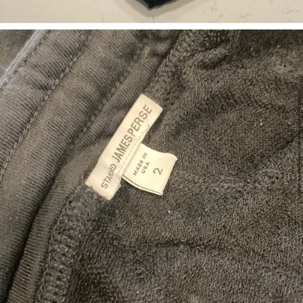 James Perse 100% Supima Cotton French Terry Black Low-Rise Back Pocket Joggers 2